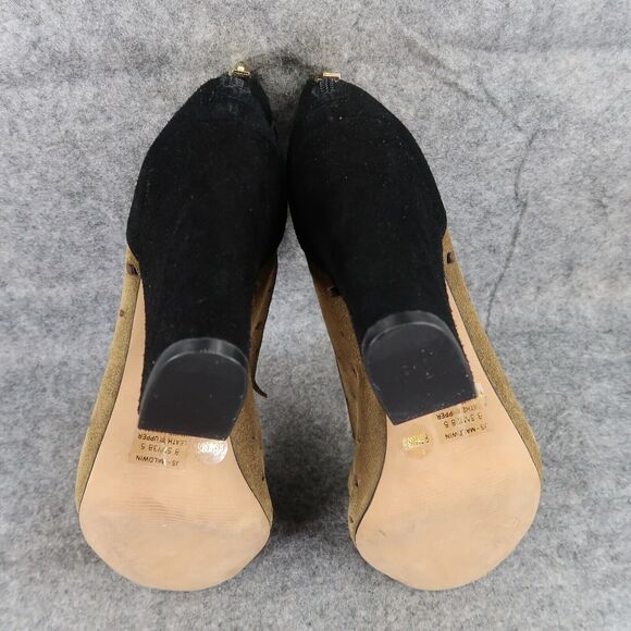 Jessica Simpson Shoes Womens 8.5 Bootie Fringe Open Toe Two Tone Leather Fashion - Picture 11 of 13